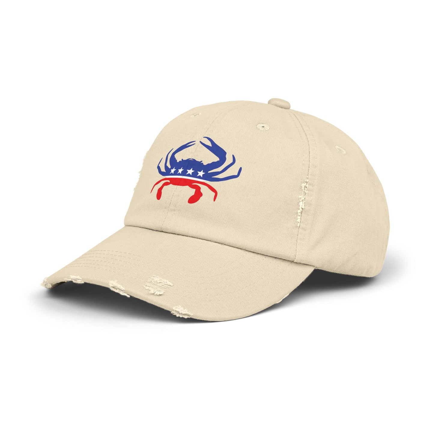 Crab Party Destressed cap for man or a woman one size