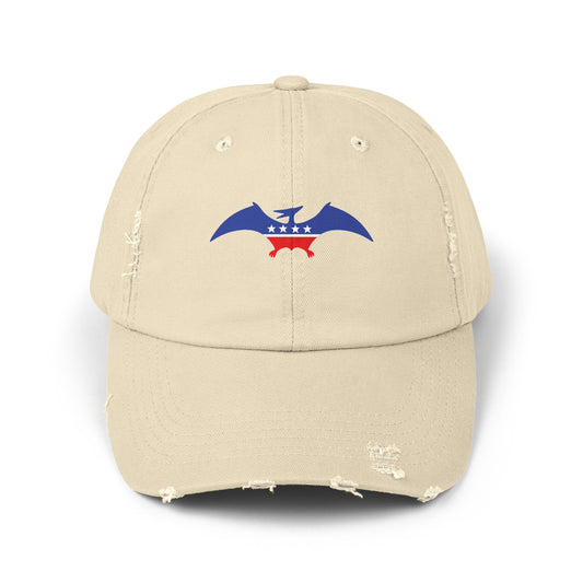 Pterodactyl Party Destressed cap for man or a woman one size