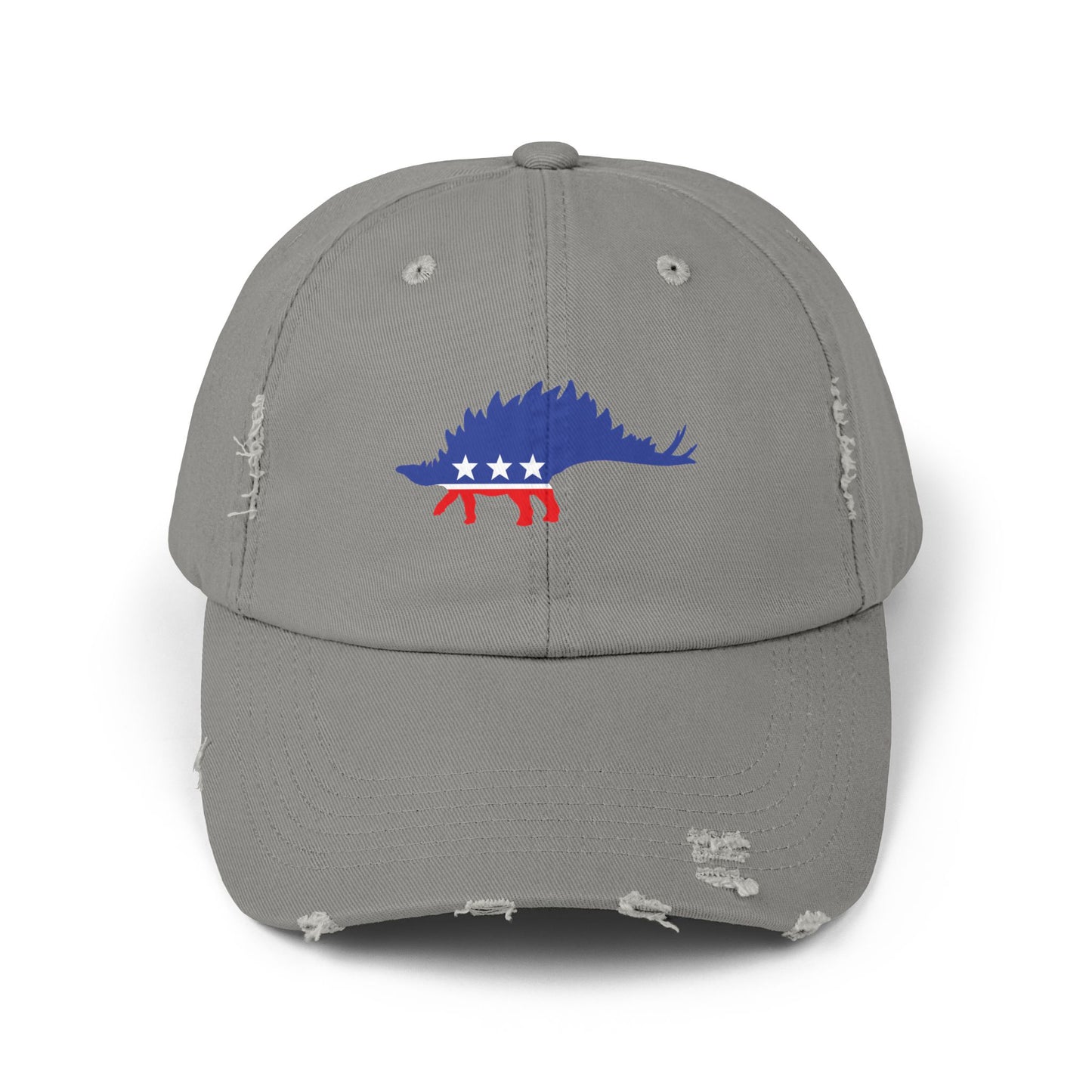 Stegosaurus Party Destressed cap for man or a woman one size