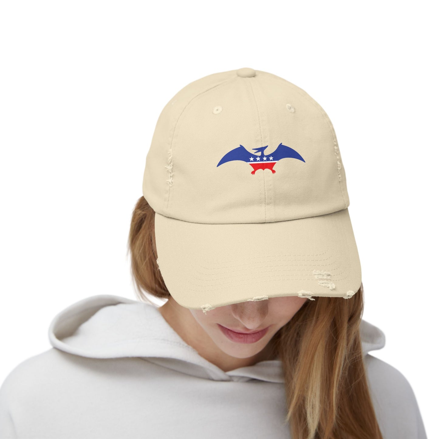 Pterodactyl Party Destressed cap for man or a woman one size