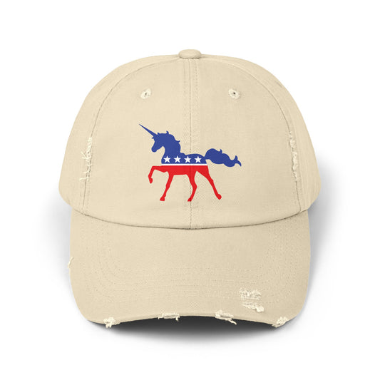 Unicorn Party Destressed cap for man or a woman one size