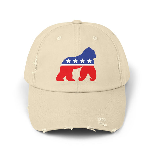 Gorilla Party Destressed cap for man or a woman one size