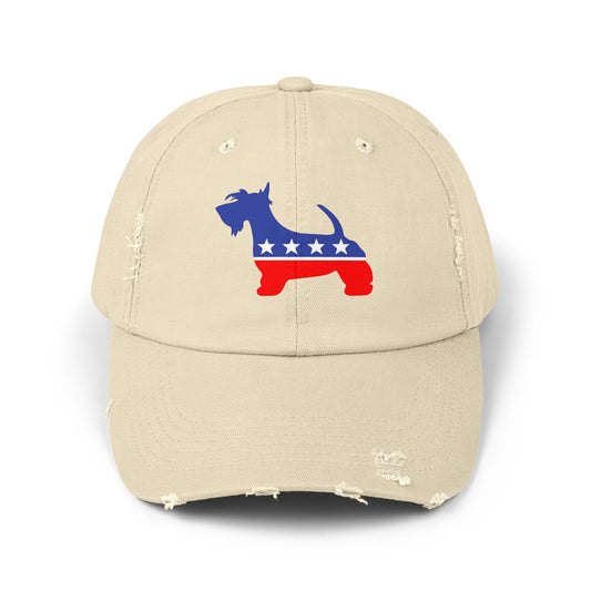 Scottish Terrier Party Destressed cap for man or a woman one size