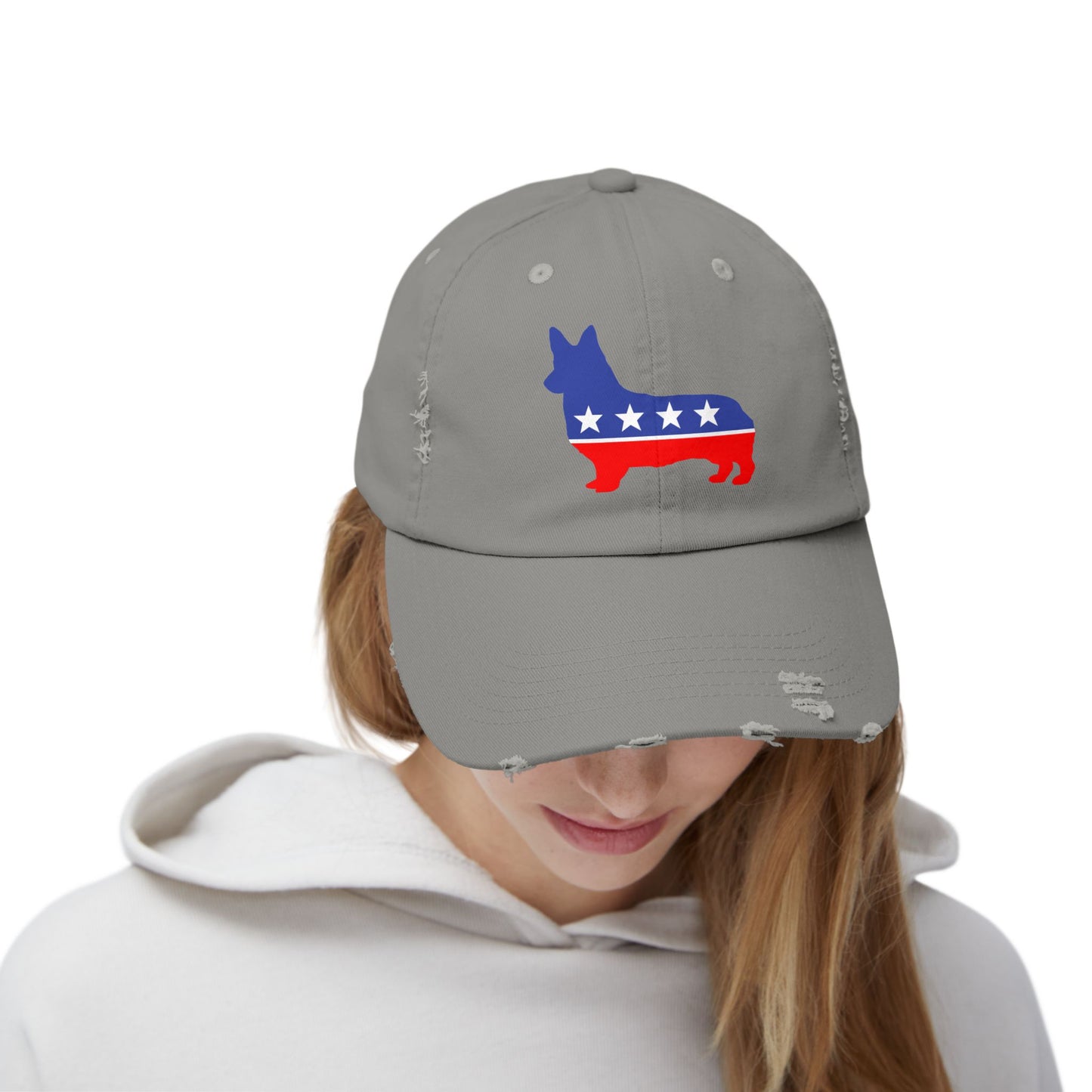 Corgi Dog Destressed cap for man or a woman one size