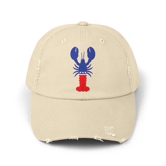 Lobster Party Destressed cap for man or a woman one size