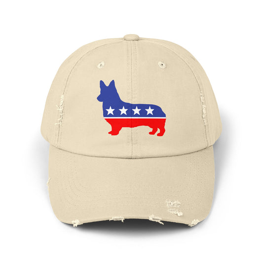 Corgi Dog Destressed cap for man or a woman one size