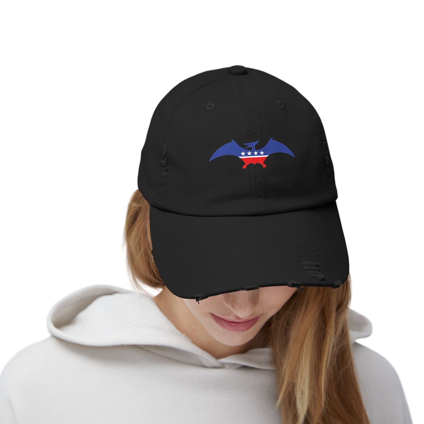 Pterodactyl Party Destressed cap for man or a woman one size