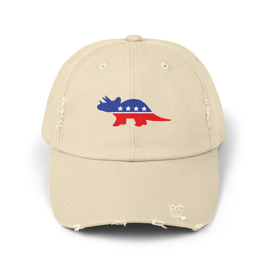 Triceratops Party Destressed cap for man or a woman one size