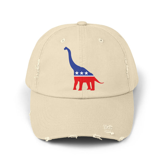 Brontosaurus Party Destressed cap for man or a woman one size