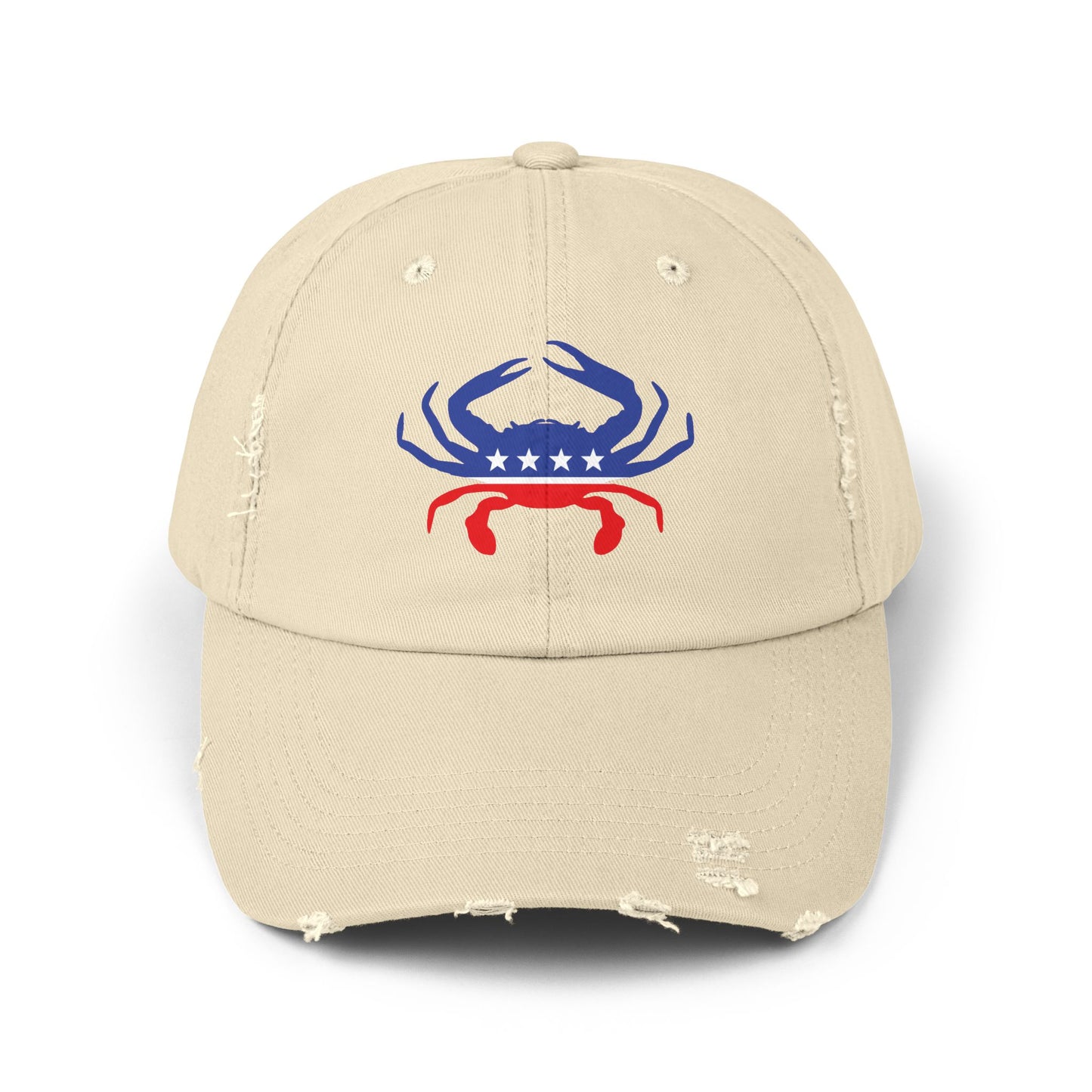 Crab Party Destressed cap for man or a woman one size